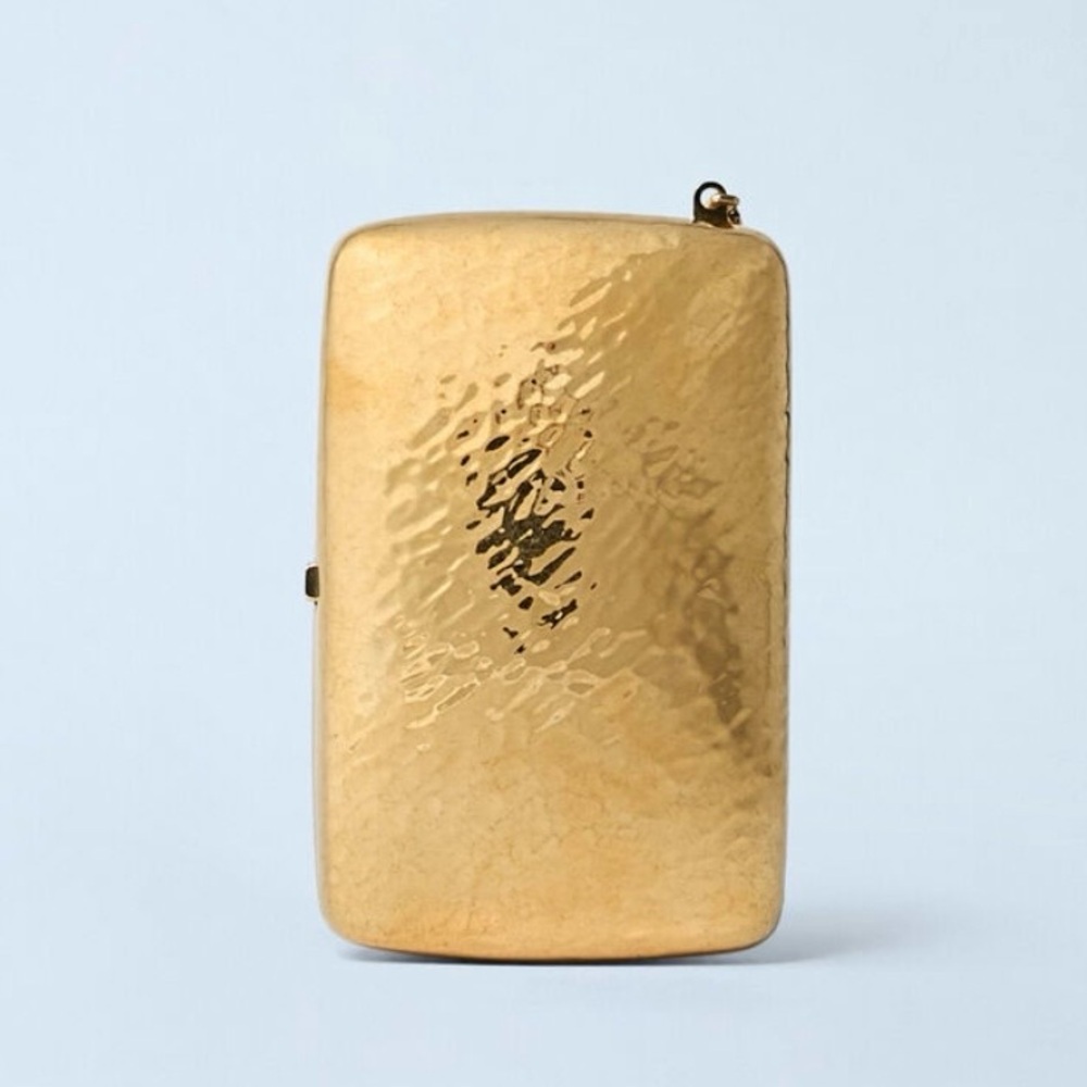 SAINT LAIRENT Minaudiere hammered logo clutch wristlet - Picture 3 of 6